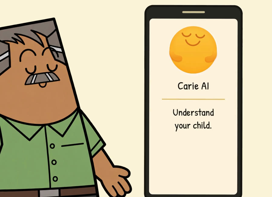 The Carie AI app on a phone
